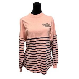 Disney Cruise Line Spirit Jersey‎ Top XS Pink Striped Long Sleeve Shirt